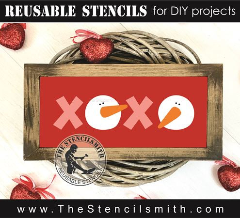 9836 XOXO snowman stencil - The Stencilsmith