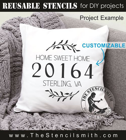 9837 Home Sweet Home zip code stencil