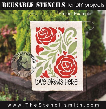 9825 Love Grows Here stencil - The Stencilsmith