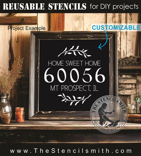 9837 Home Sweet Home zip code stencil - The Stencilsmith