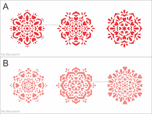 9849 Heart Mandala Stencils - The Stencilsmith