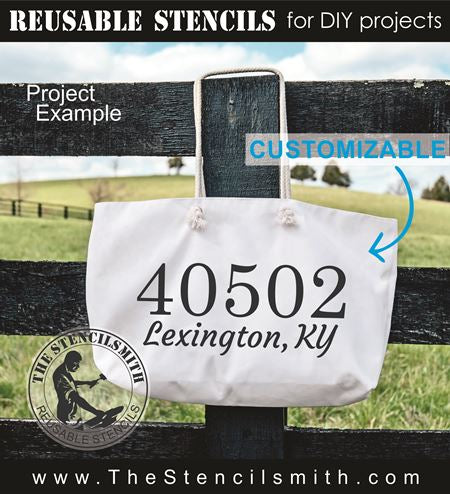 9853 Zip Code, City State stencil - The Stencilsmith