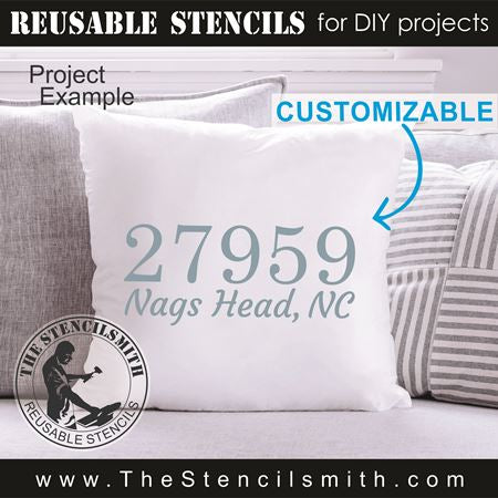 9853 Zip Code, City State stencil - The Stencilsmith