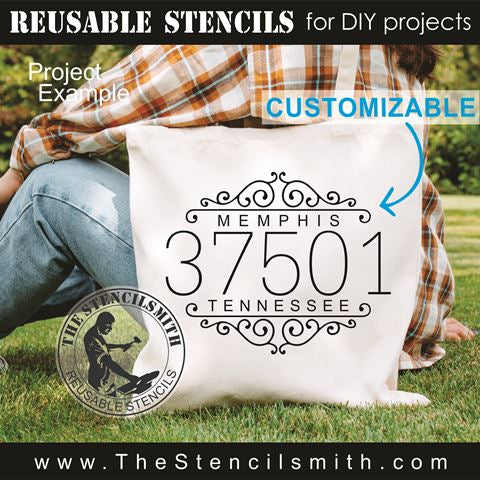 9854 Zip Code, City State stencil - The Stencilsmith