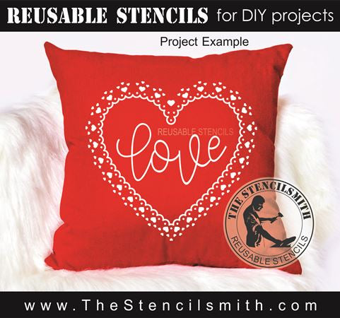 9859 Lace Doily Heart stencils - The Stencilsmith