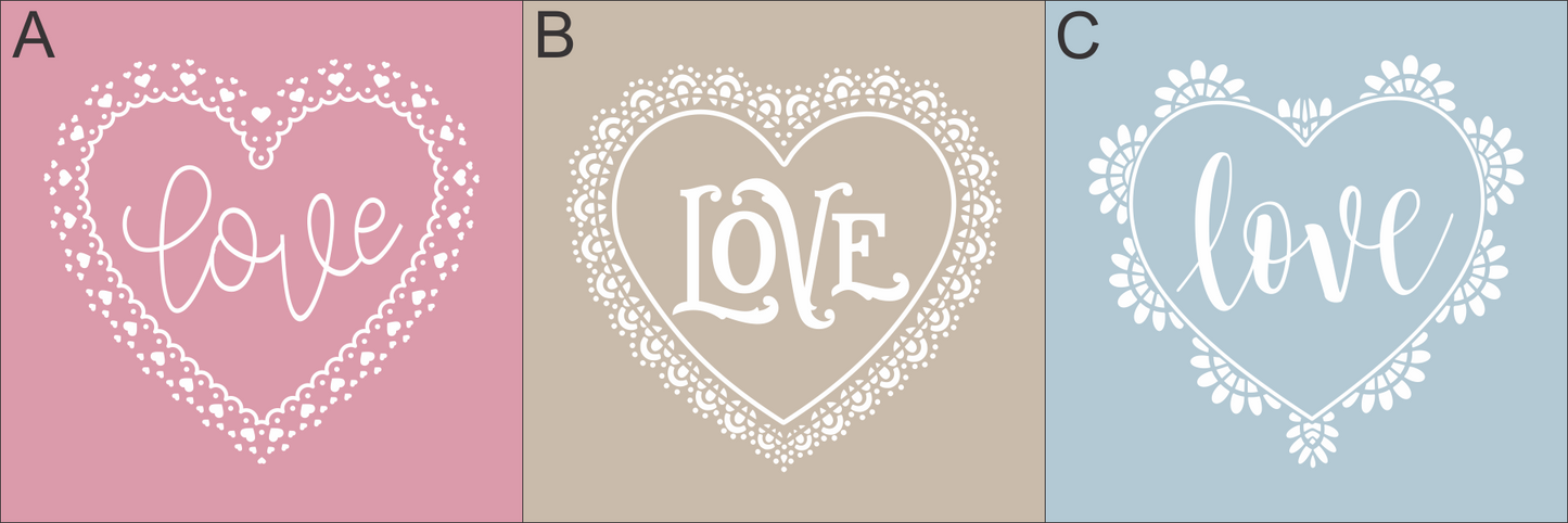 9859 Lace Doily Heart Stencils - The Stencilsmith