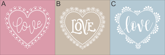 9859 Lace Doily Heart Stencils - The Stencilsmith