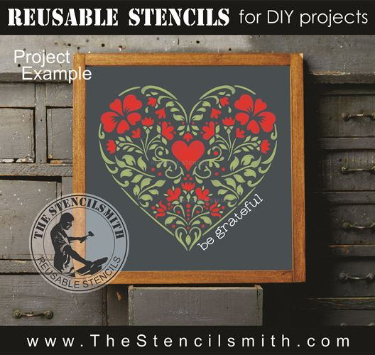 9860 Decorative Floral Heart Stencils - The Stencilsmith