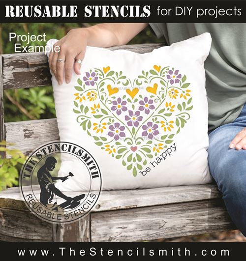 9860 Decorative Floral Heart Stencils - The Stencilsmith