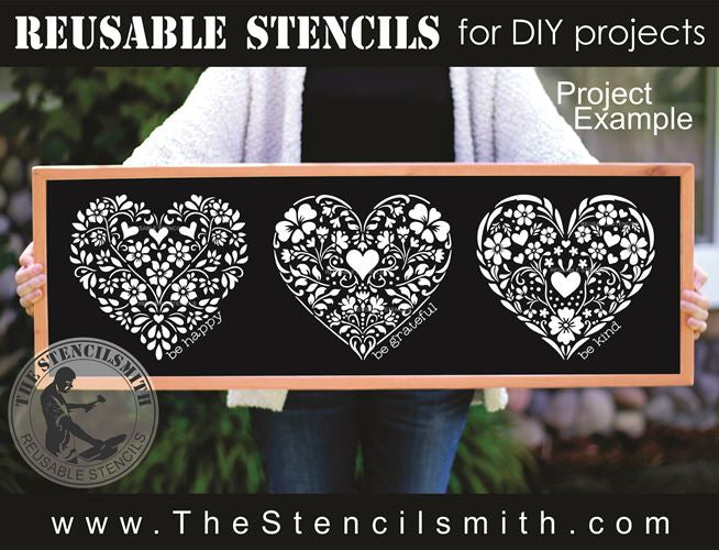 9860 Decorative Floral Heart Stencils - The Stencilsmith