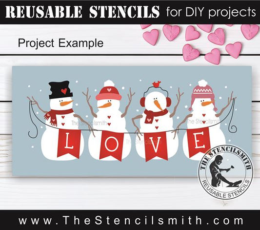 9861 Snowmen Love Stencil - The Stencilsmith