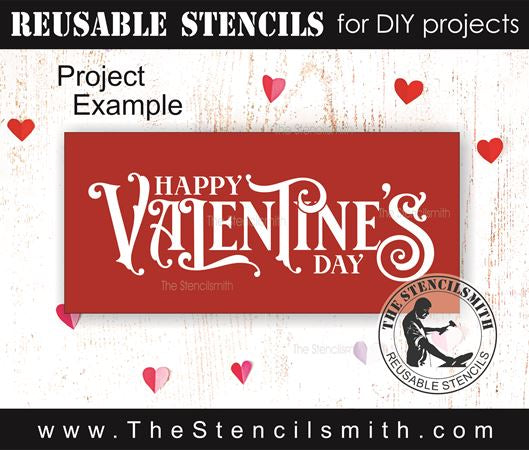 CLEARANCE #9864 Happy Valentine's Day Stencil - S - 7mil blue mylar - The Stencilsmith