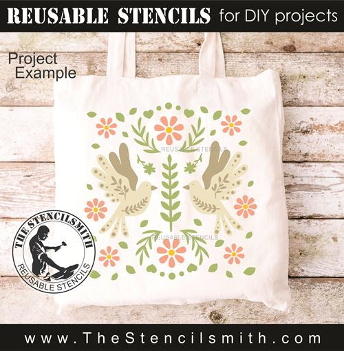 9883 Decorative Bird Stencil - The Stencilsmith