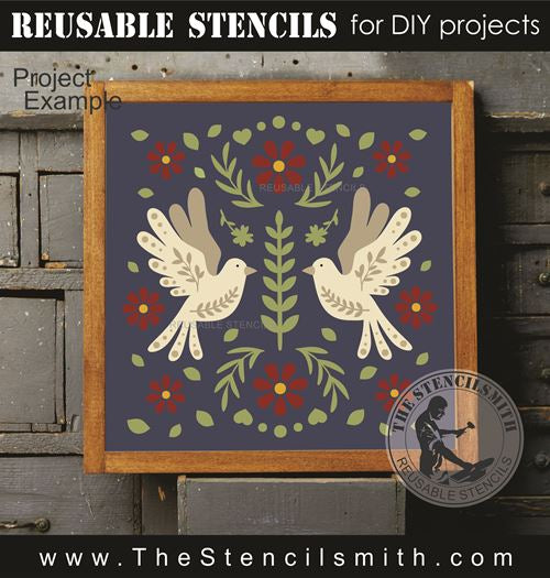 9883 Decorative Bird Stencil - The Stencilsmith