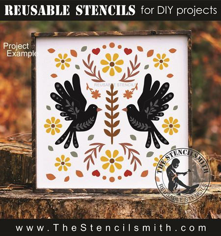 9883 Decorative Bird Stencil - The Stencilsmith