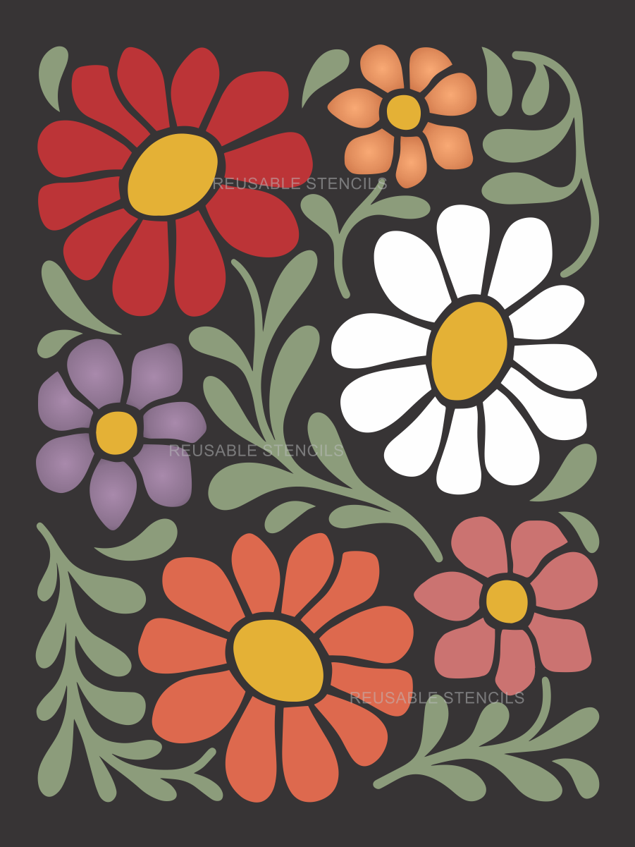 9884 Decorative Floral Stencil - The Stencilsmith