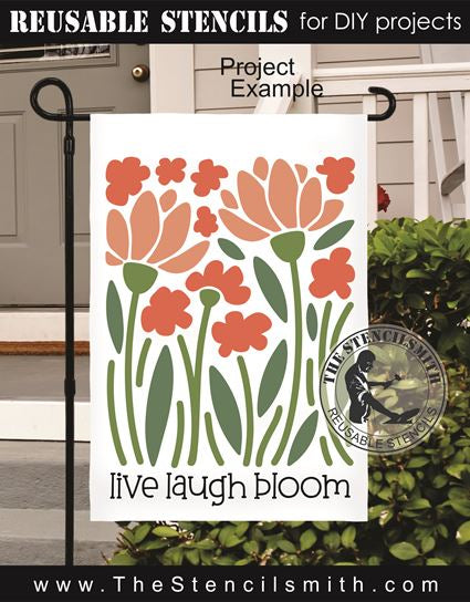9897 Live Laugh Bloom Stencil - The Stencilsmith