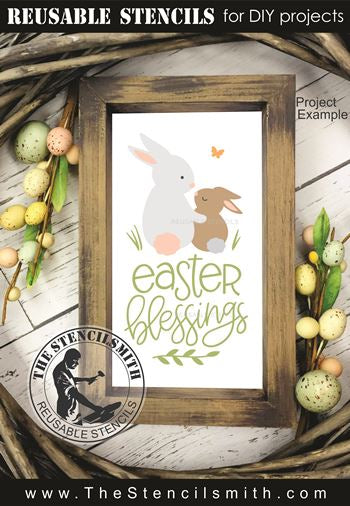 9898 Easter Blessings Bunny Stencil - The Stencilsmith