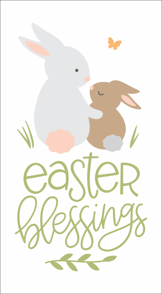 9898 Easter Blessings Bunny Stencil - The Stencilsmith
