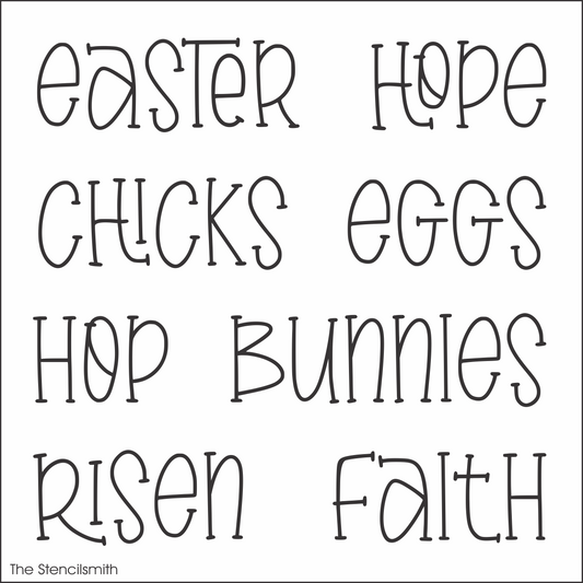 9900 Easter Words Stencil - The Stencilsmith