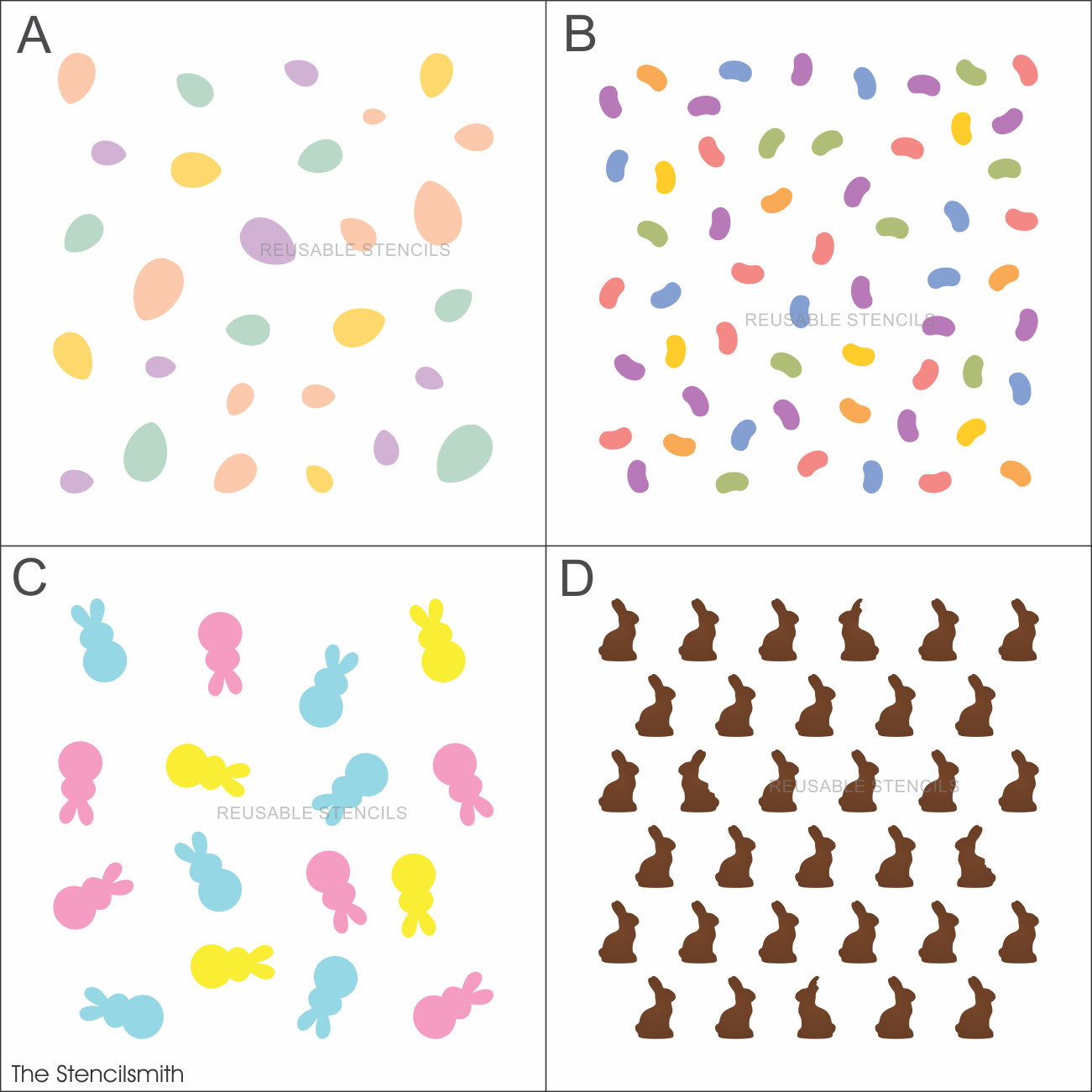 9902 Easter Candy Pattern Stencils - The Stencilsmith