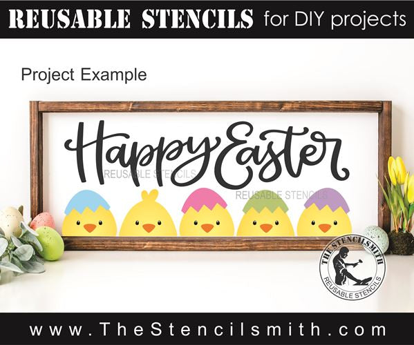 9904 Happy Easter Chicks Stencil - The Stencilsmith
