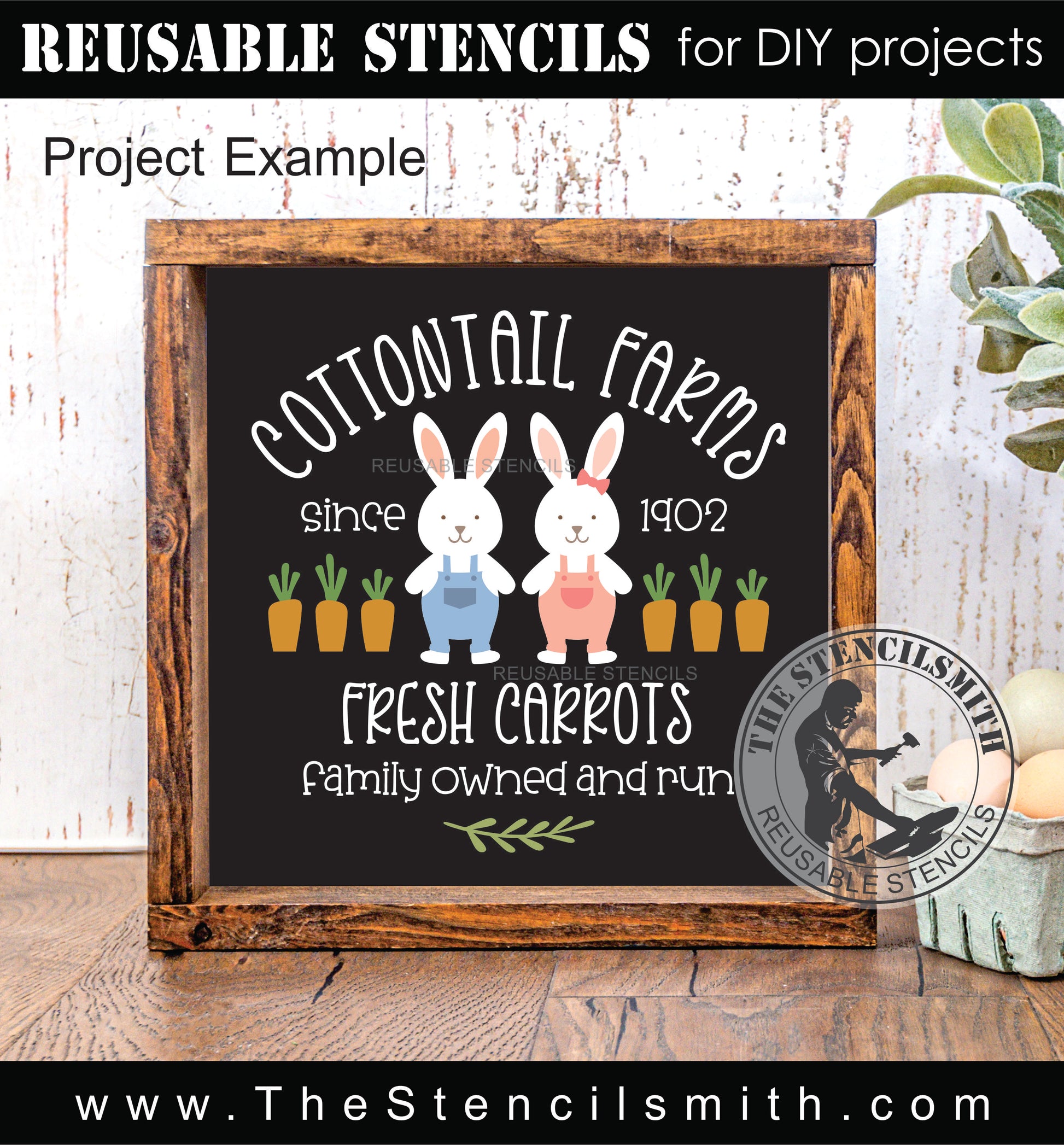9924 Cottontail Farms Stencil - The Stencilsmith
