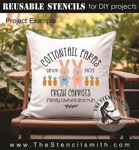 9924 Cottontail Farms Stencil - The Stencilsmith