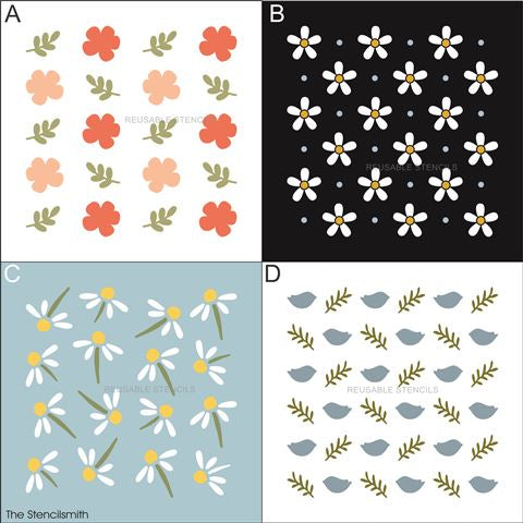 9925 Spring Pattern Stencils - The Stencilsmith
