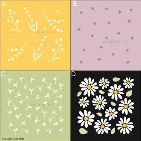 9927 Flower Pattern Stencils - The Stencilsmith