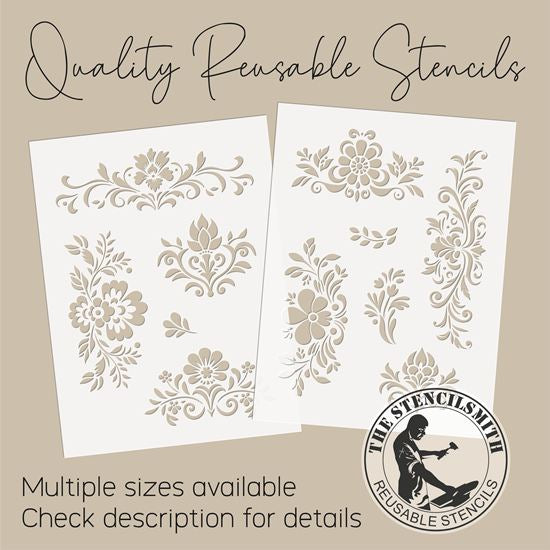 9935 Decorative Floral Stencils - The Stencilsmith