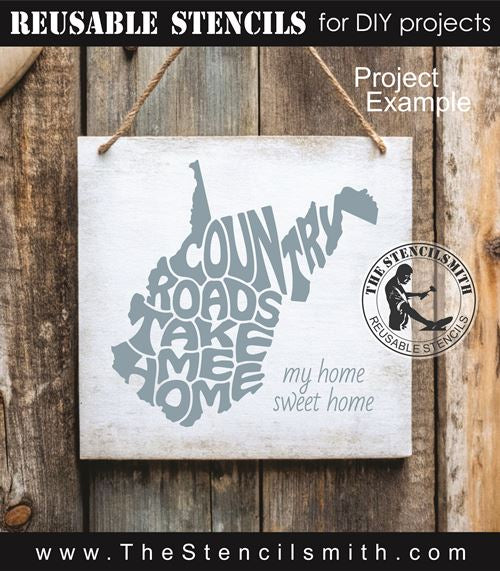 9944 Country Roads WV Stencil - The Stencilsmith