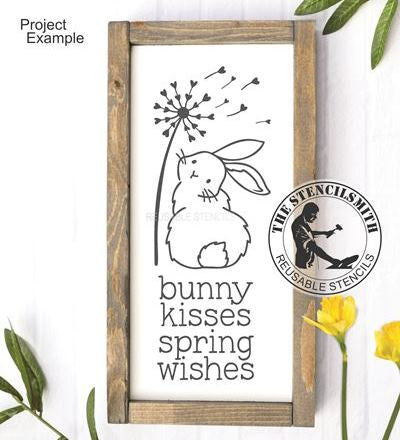 9947 Bunny Kisses Spring Wishes Stencil - The Stencilsmith