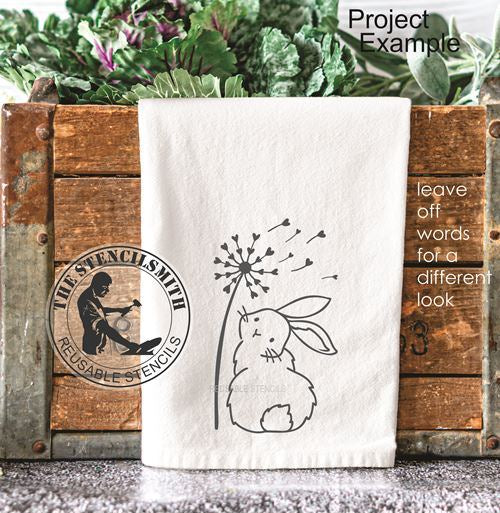 9947 Bunny Kisses Spring Wishes Stencil - The Stencilsmith