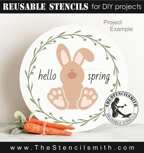 9952 Hello Spring Bunny Stencil - The Stencilsmith