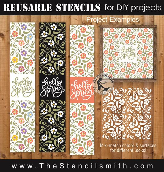 9953 Hello Spring Pattern Stencil Set - The Stencilsmith