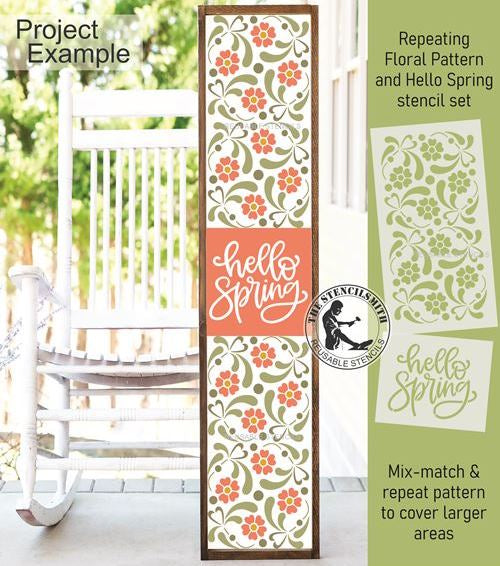 9953 Hello Spring Pattern Stencil Set - The Stencilsmith