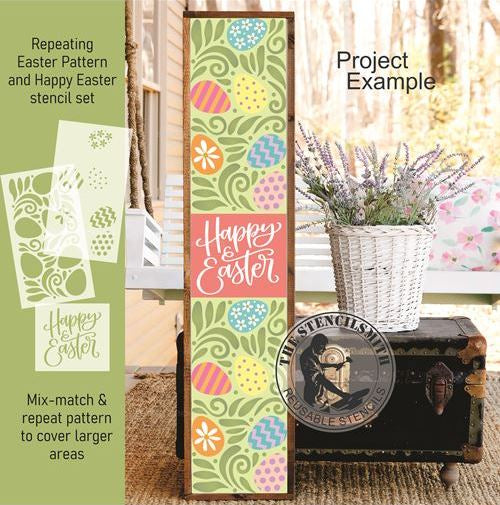 9954 Happy Easter Pattern Stencil Set - The Stencilsmith