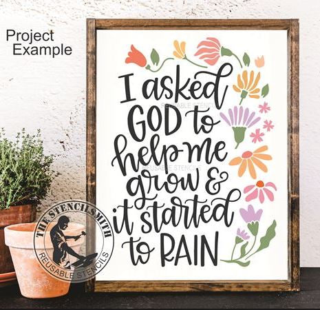 9955 I Asked God To Help Me Stencil - The Stencilsmith