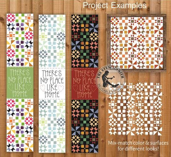 9959 There's No Place Like Home Quilt Pattern Stencil Set - The Stencilsmith