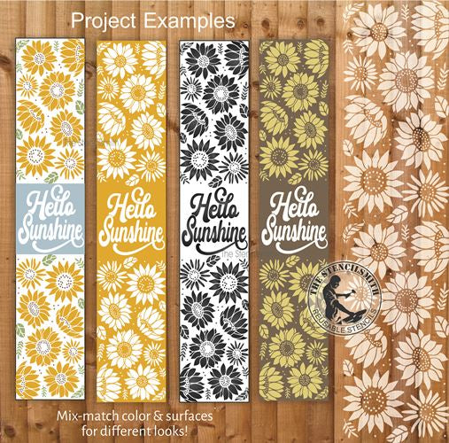 9967 Hello Sunshine Sunflower Pattern Stencil Set - The Stencilsmith