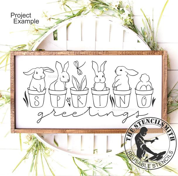 9974 Spring Greetings Stencil - The Stencilsmith