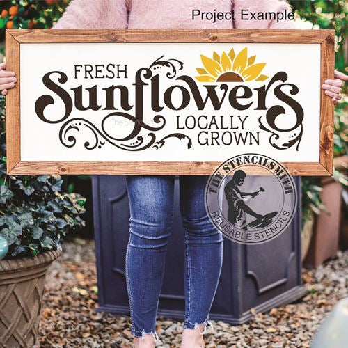 9981 Fresh Sunflowers Stencil - The Stencilsmith