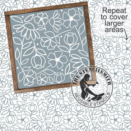 9997 Floral Pattern Stencil