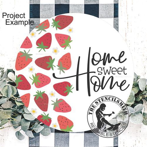 9999 Home Sweet Home Strawberry Stencil - The Stencilsmith