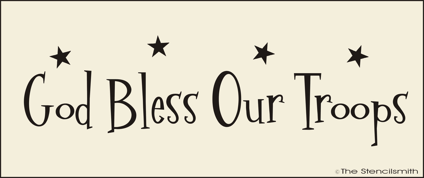 2891 God Bless Our Troops stencil - The Stencilsmith