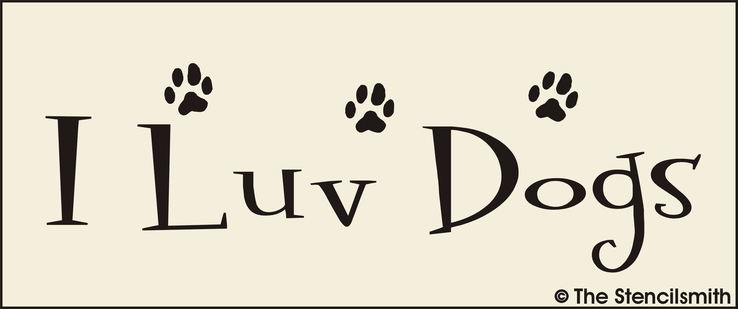 2881 I Luv Dogs stencil - The Stencilsmith