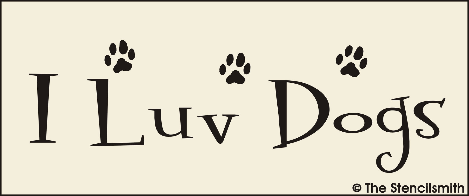 2881 I Luv Dogs stencil - The Stencilsmith