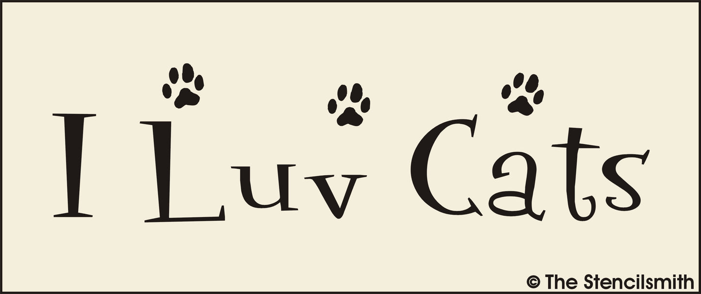 2880 I Luv Cats stencil - The Stencilsmith