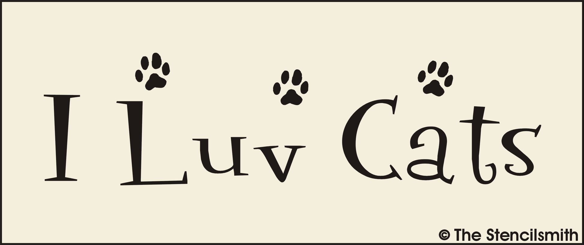 2880 I Luv Cats stencil - The Stencilsmith